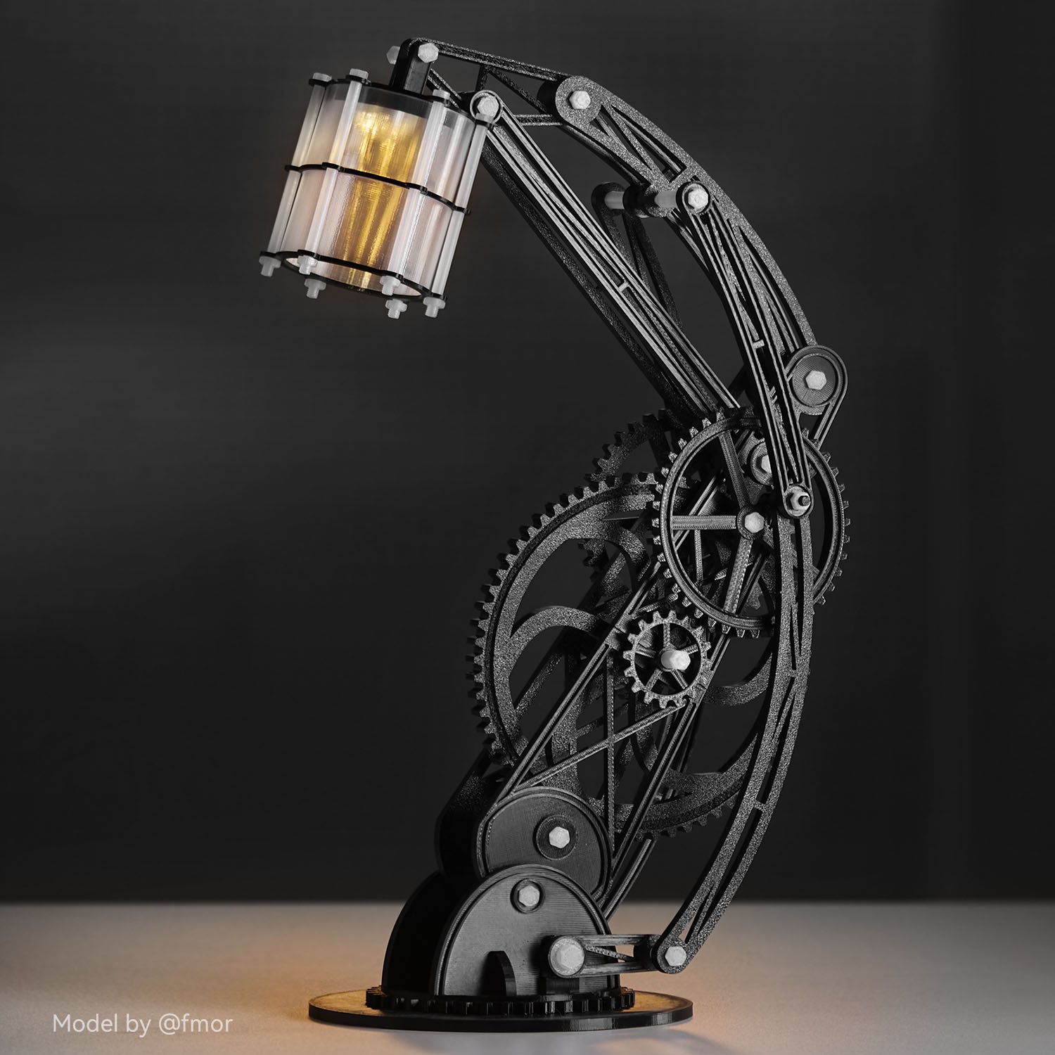 Geared desk lamp printed in Anycubic PC