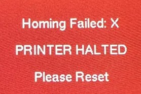 Экран ошибки Homing Failed X на Kobra Neo
