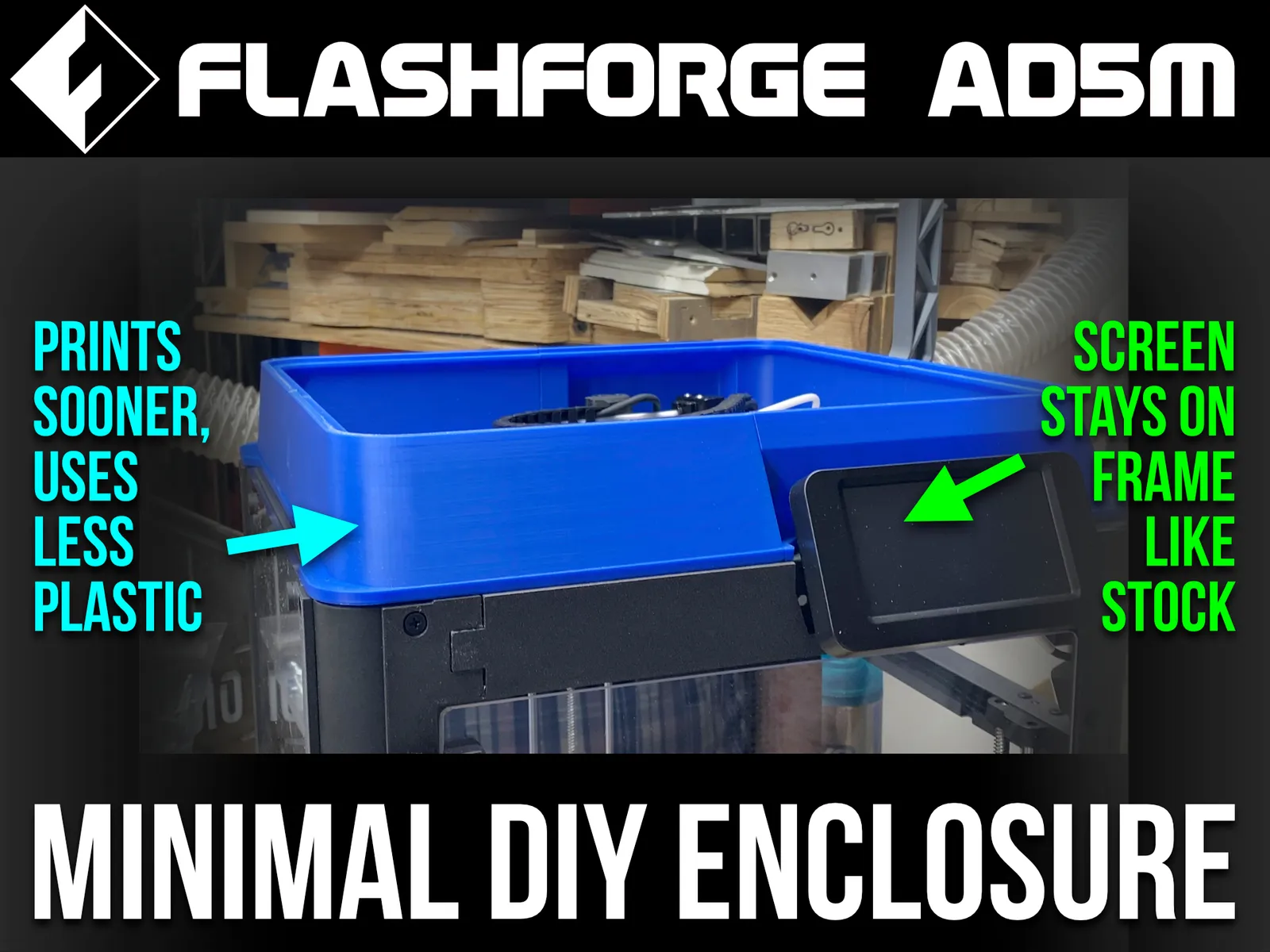 Минималистичный DIY-корпус для FlashForge Adventurer 5M — вид спереди