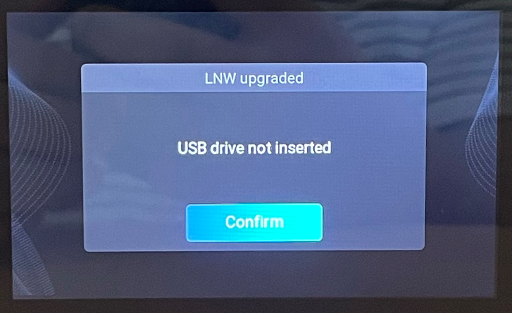 Сообщение «USB drive not inserted» на экране принтера