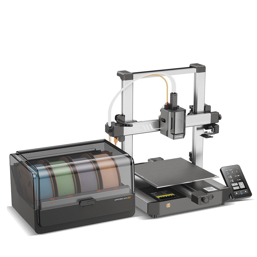 Anycubic Kobra 3 с внешним прозрачным боксом ACE Pro на 4 катушки