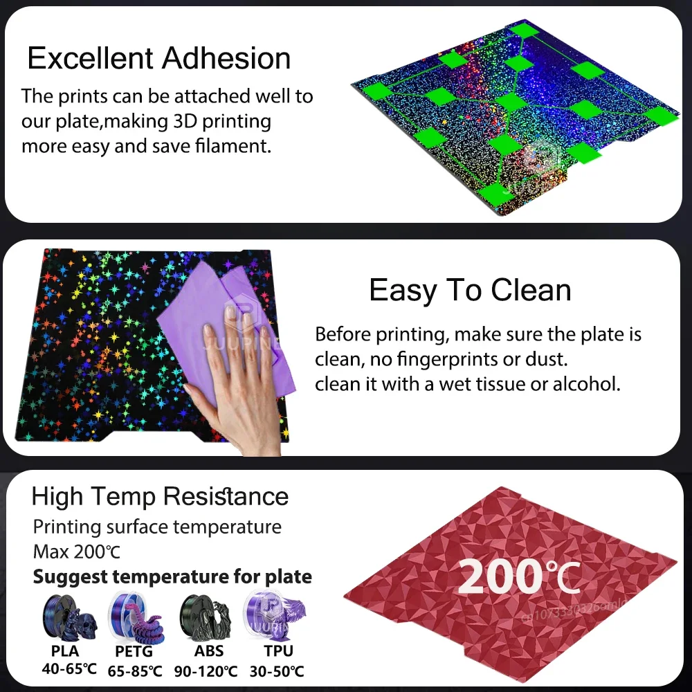 PEI-стол для Bambu Lab H2S / H2D — текстурированный PEI, гладкий PEO, PET, PEY 5