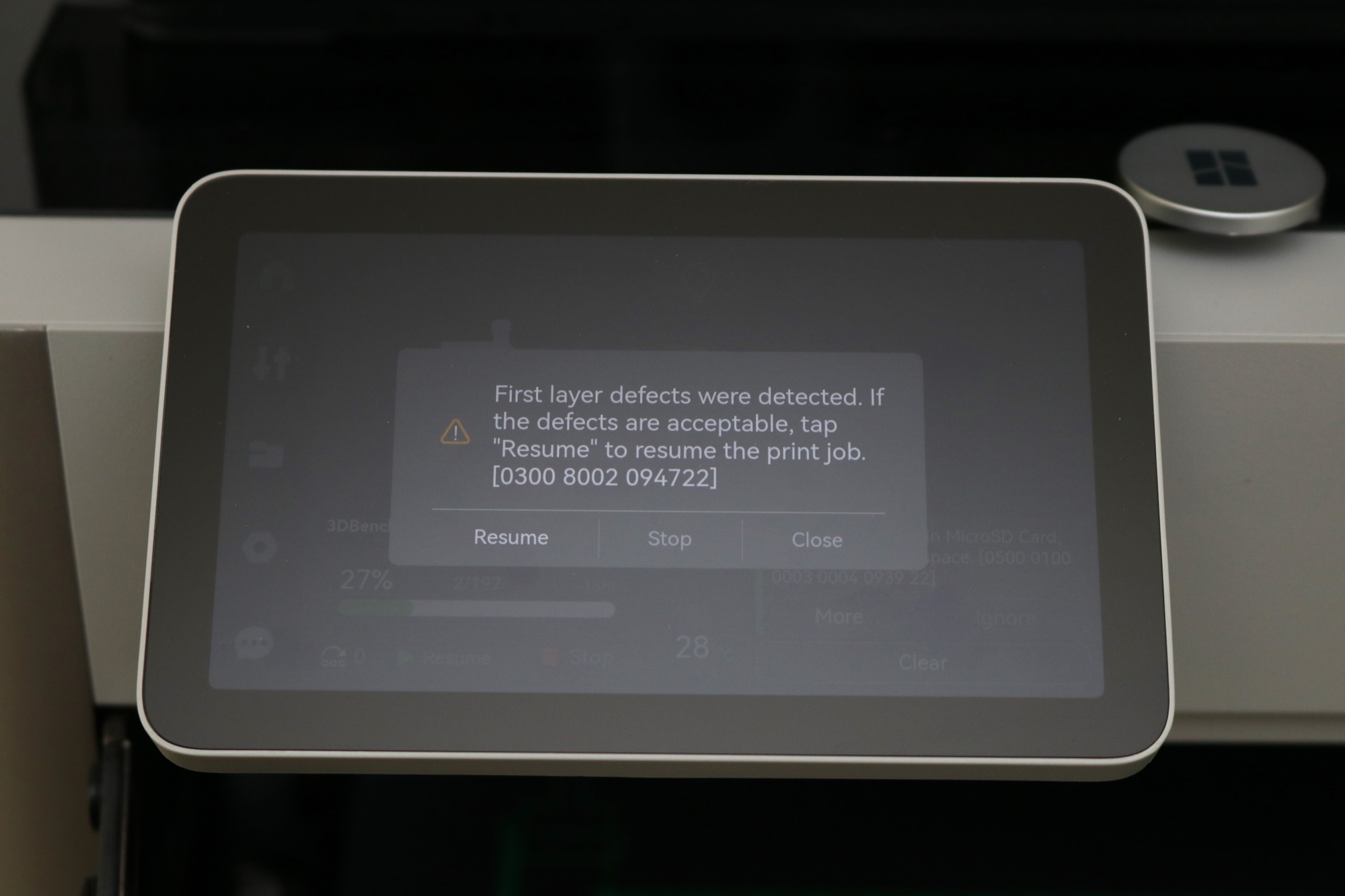 X1C — AI-детекция дефектов первого слоя на тачскрине