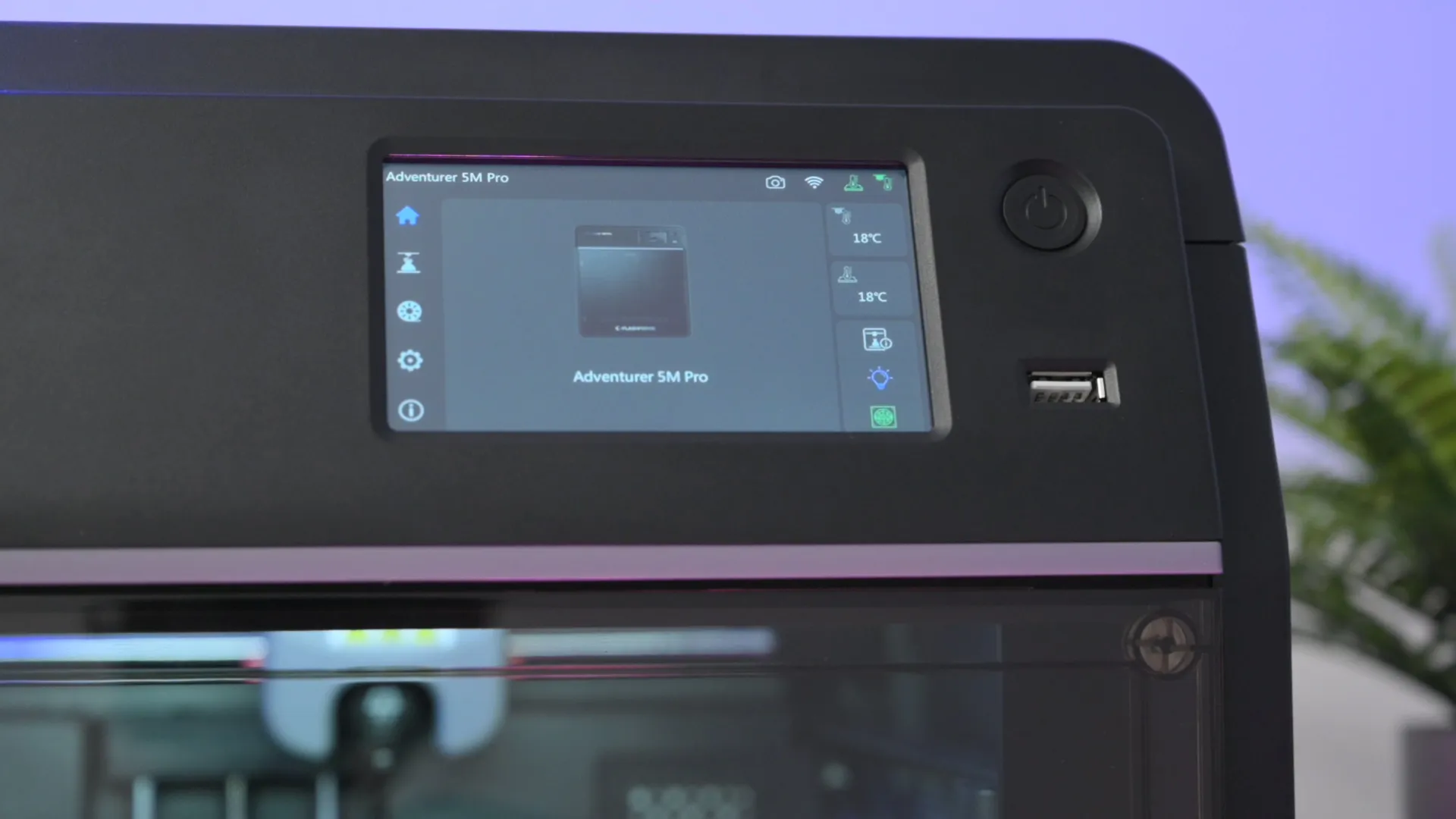 Тачскрин AD5M Pro с главным интерфейсом