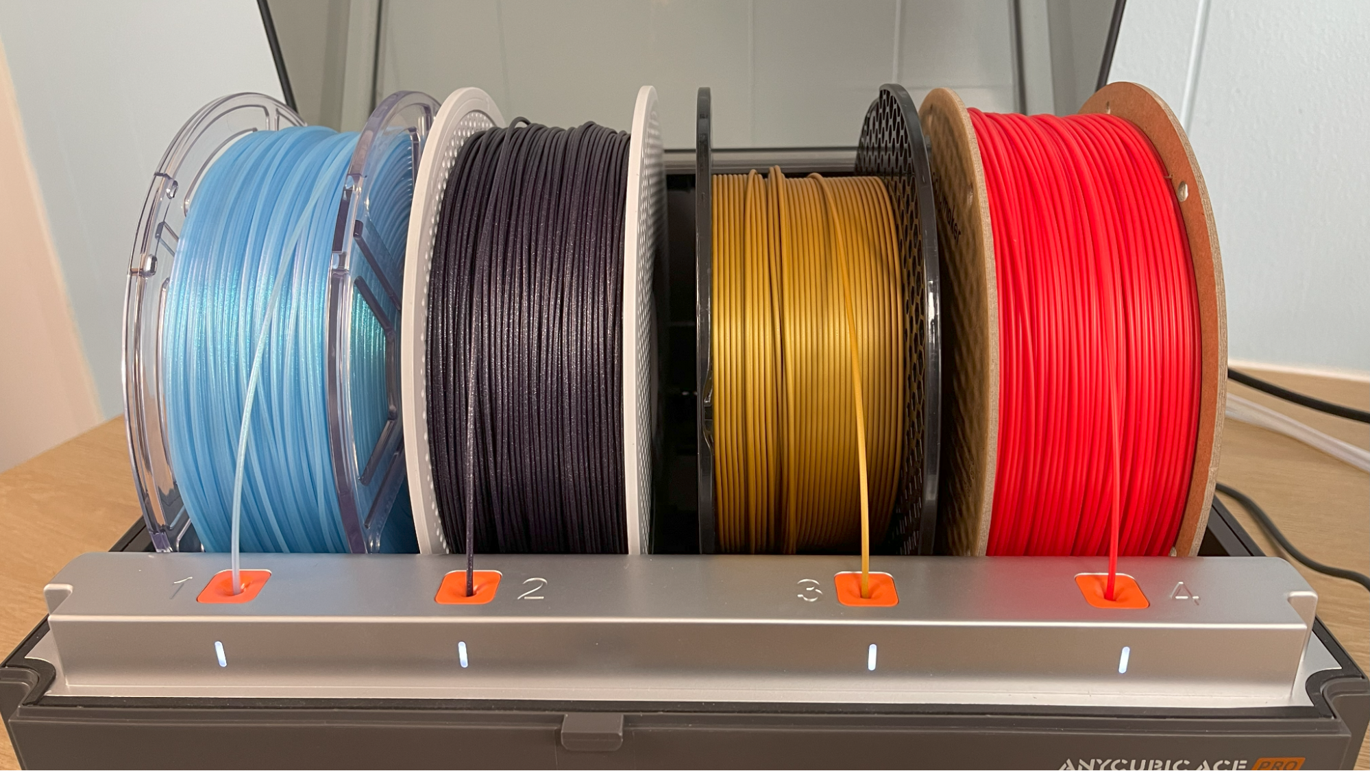 ACE Pro holds and dries four spools
