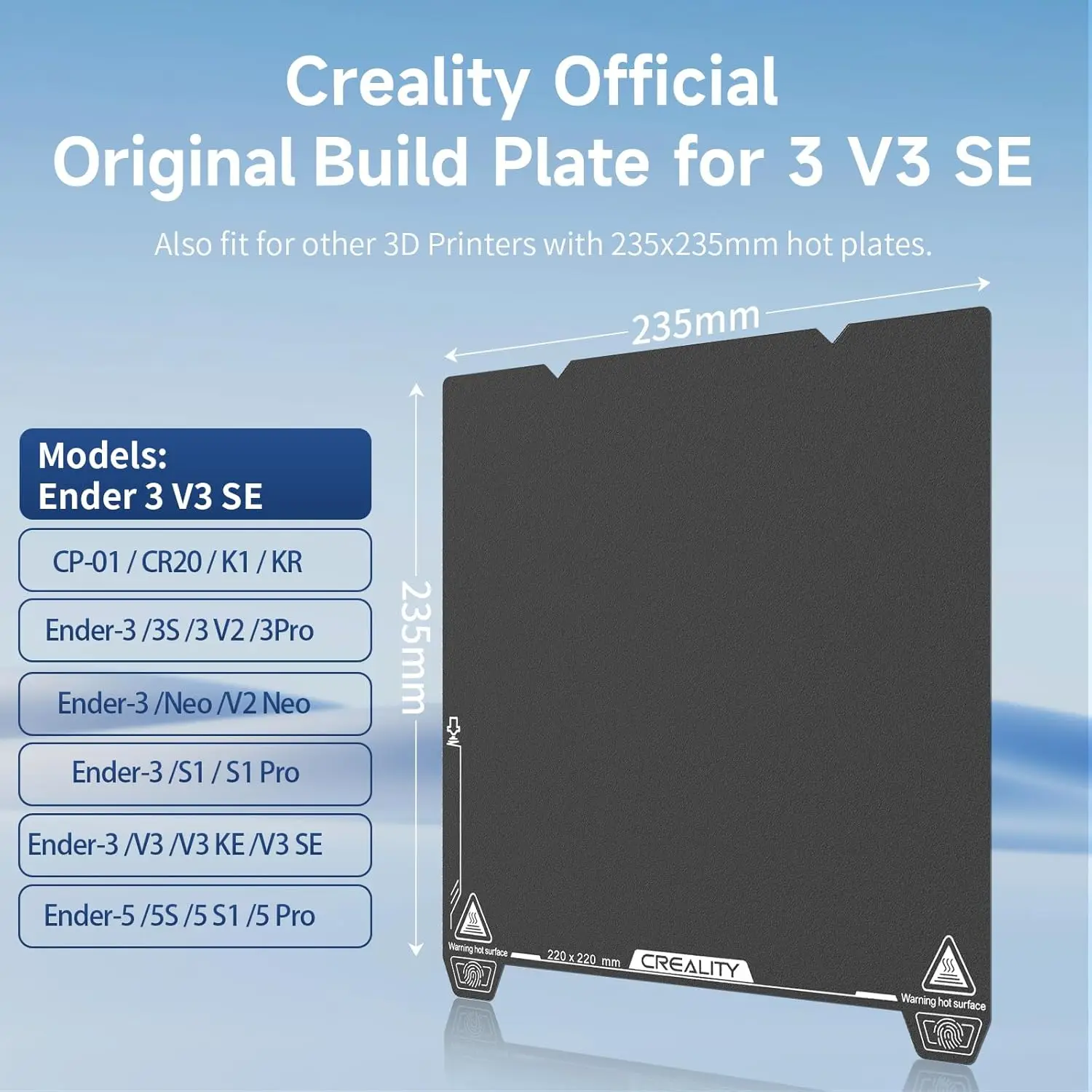 Комплект пружинного стола Creality Ender 3 V3 SE 235×235 мм для Ender 3 5