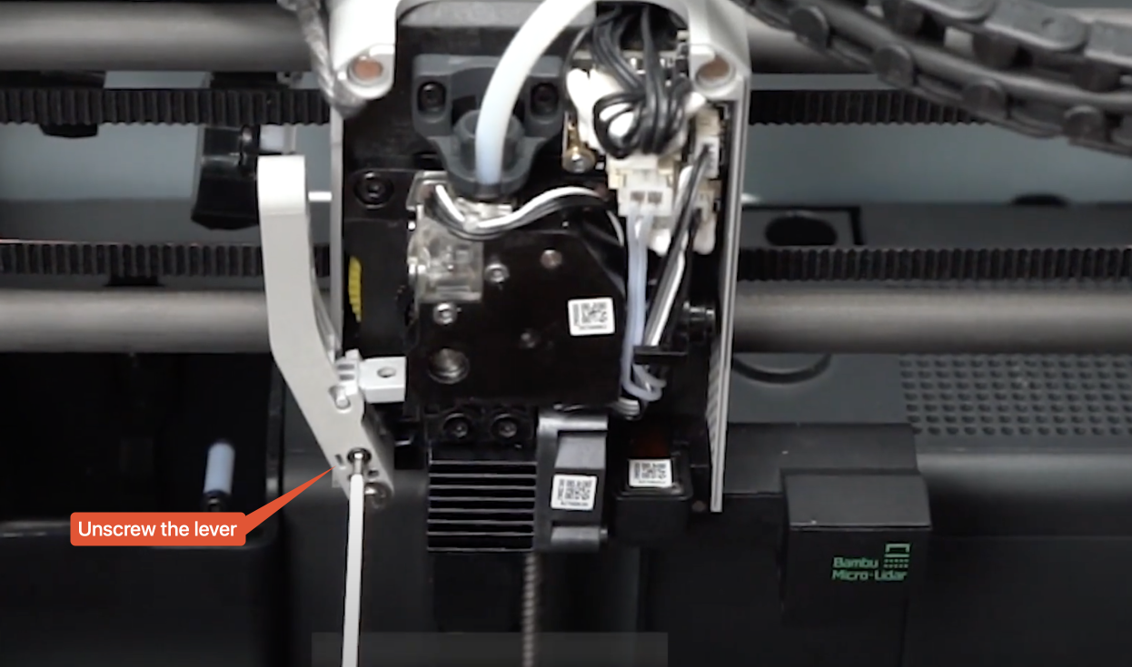 Remove lever screw to access cutter