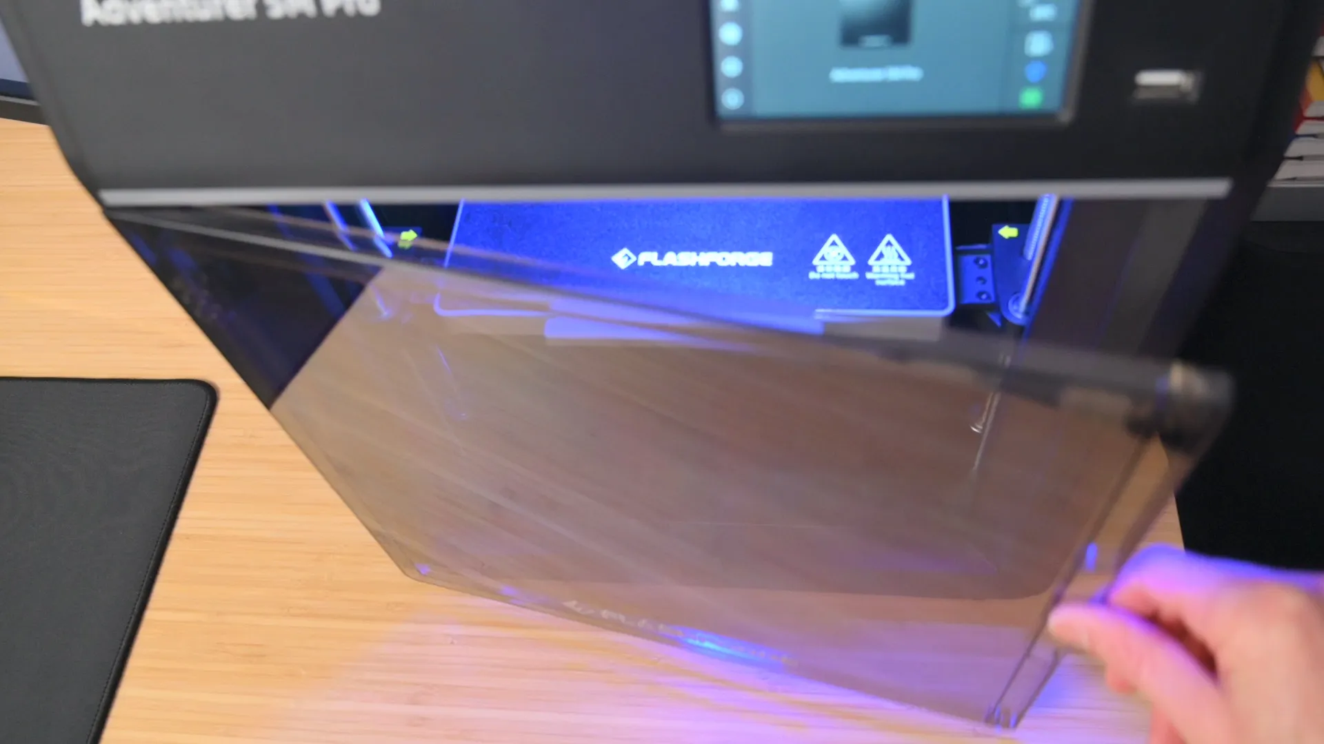 Камера AD5M Pro с включённой LED-лентой