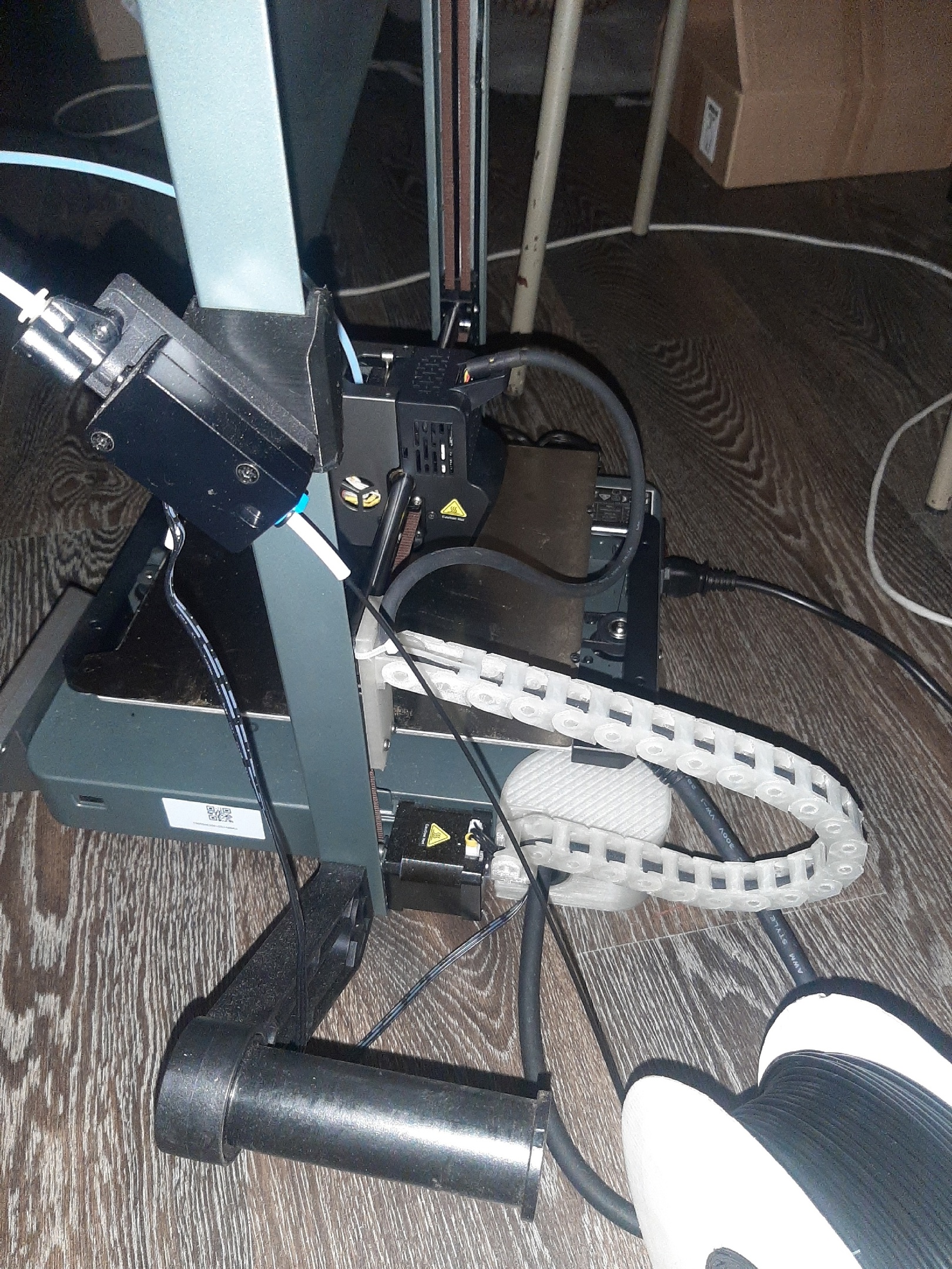 Printed cable chain on an Ender-3 V3 CoreXZ, rear view