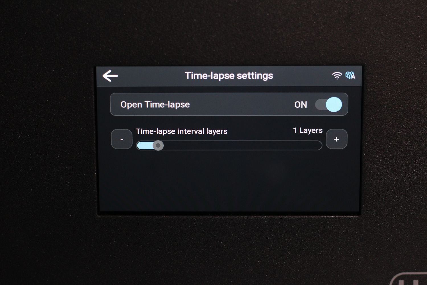 Сенсорный экран Halot Mage S — главное меню, через которое запускается обновление прошивки