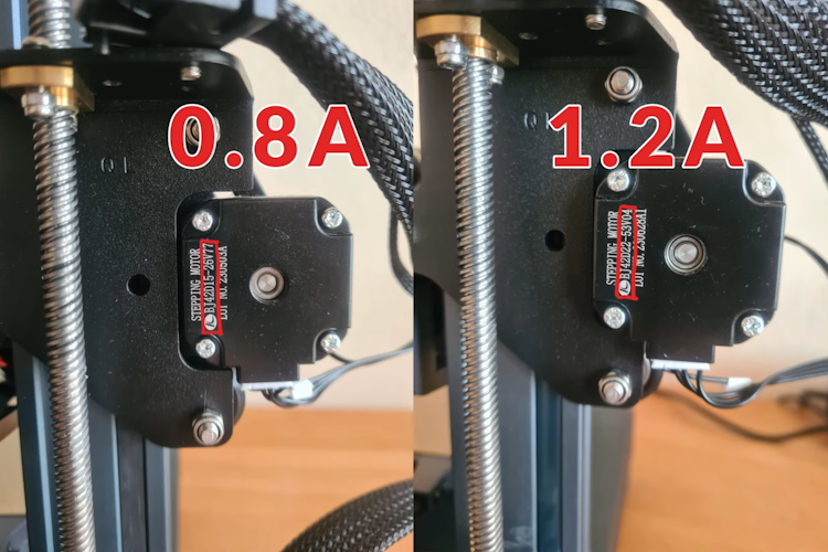 Как отличить моторы на 0,8 А и на 1,2 А по наклейке