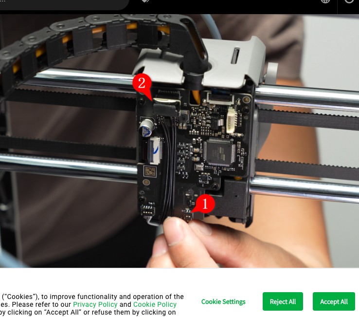 Отсоединение кабеля eddy sensor от TH board