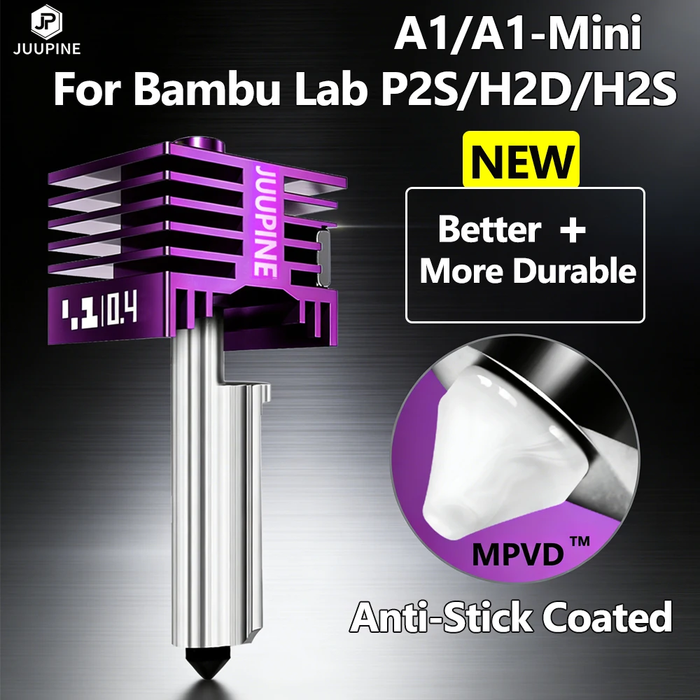 Хотенд JUUPINE с MPVD-покрытием для Bambu Lab P2S / H2D / H2S / A1 Mini 2