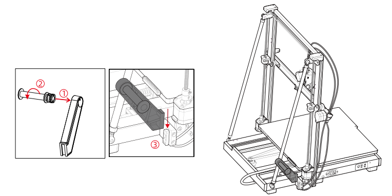 Задняя панель Anycubic Kobra 3 Max: порты и паз под внешний держатель катушки