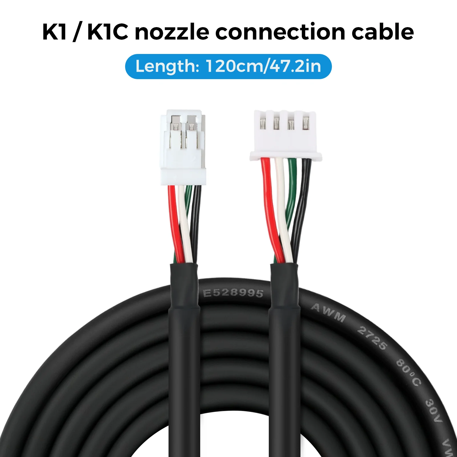 Кабель подключения сопла Creality K1/K1C 4P, 120 см 2