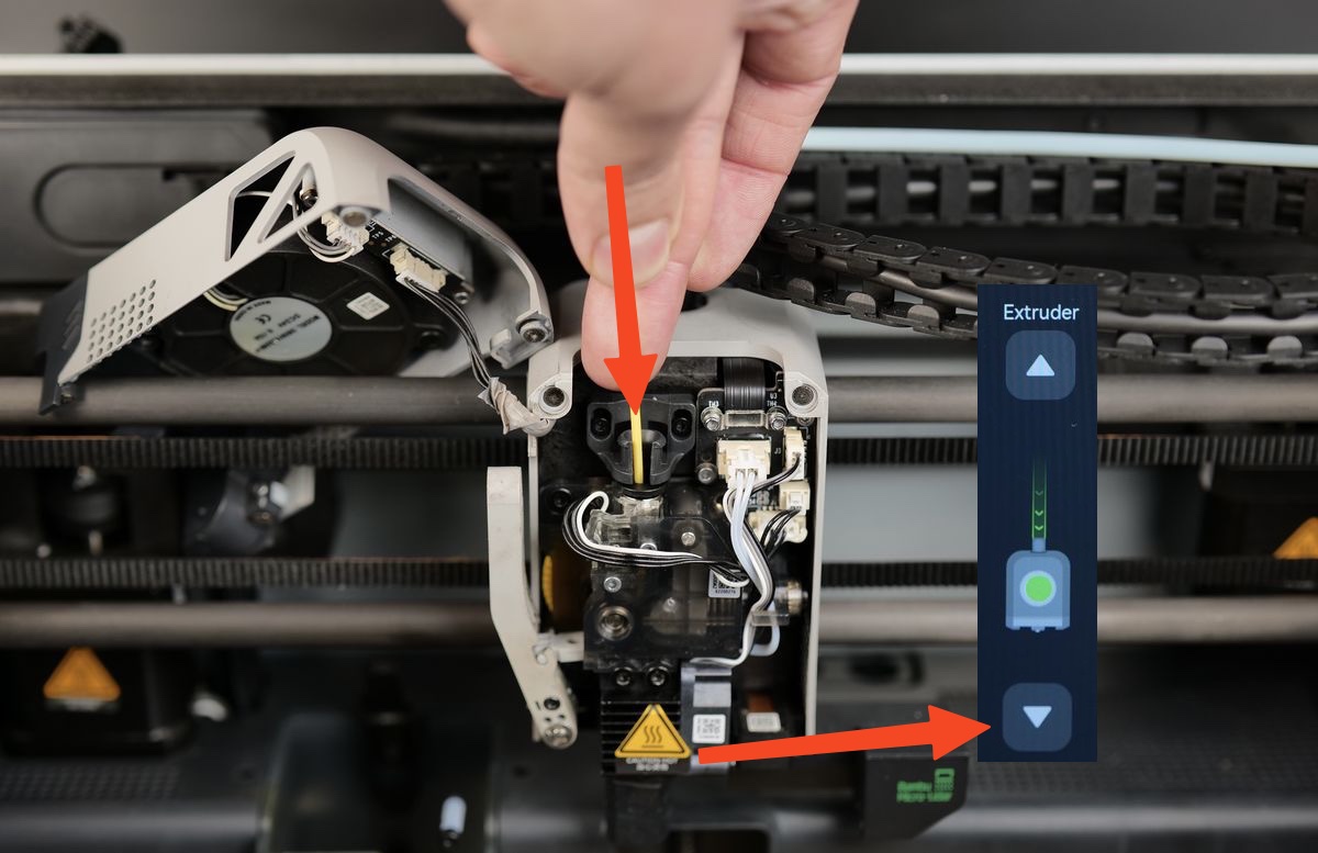 Push PLA into extruder