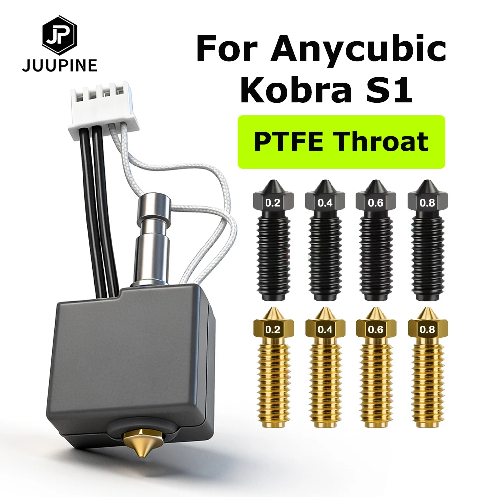 Хотенд 0.4 мм с горлом и трубкой PTFE для Anycubic Kobra S1