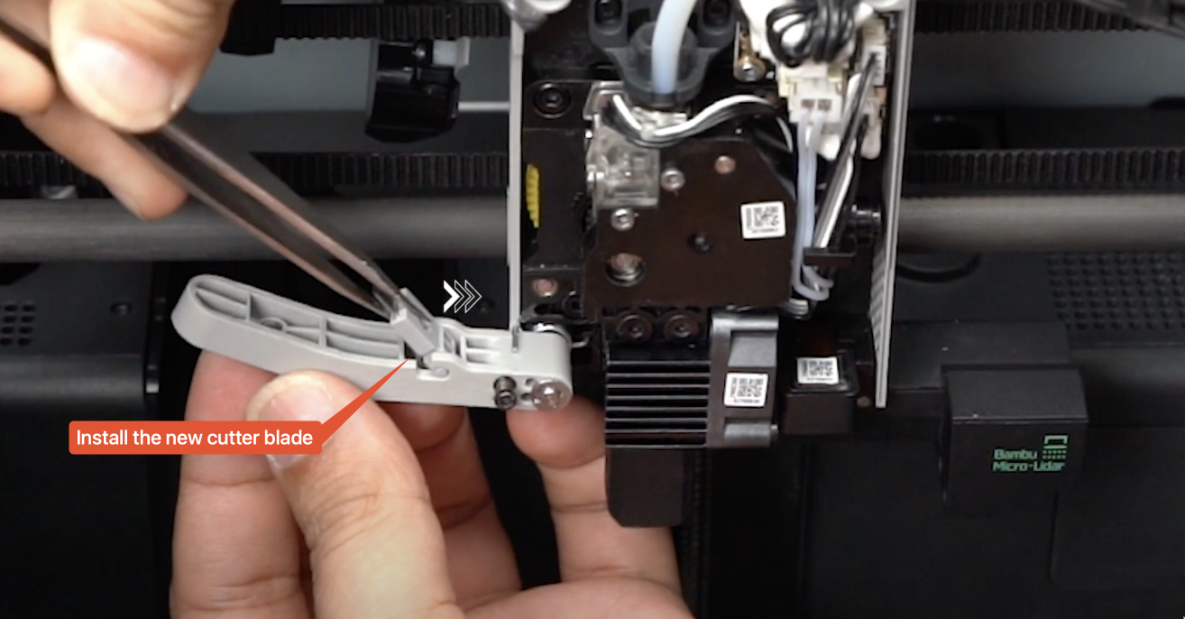 Installing new cutter lever