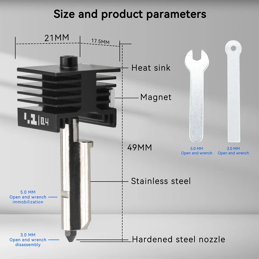 Улучшенный хотенд с закалённой сталью для Bambu Lab P2S/H2D/H2S 3
