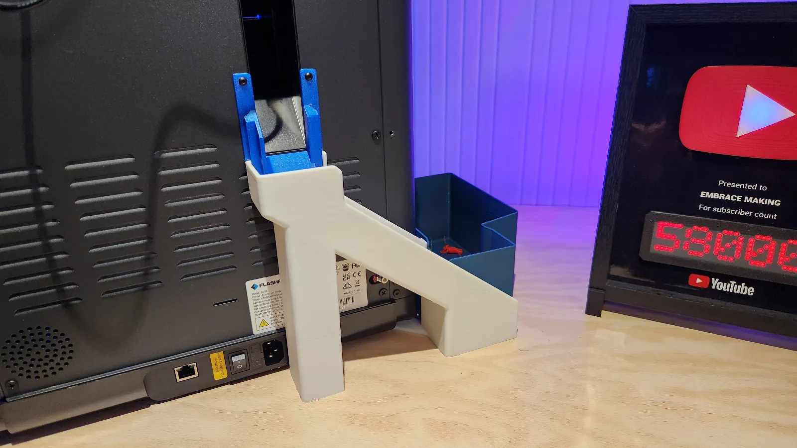 AD5X poop chute installed back view