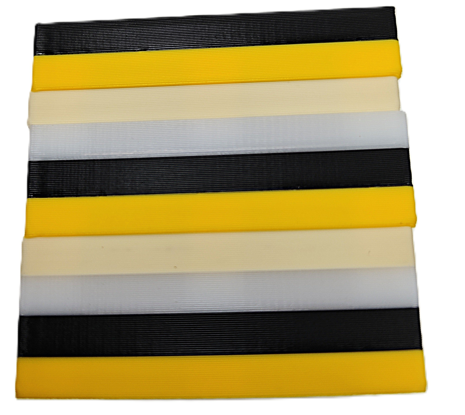Creator 5 multicolor print with offset color bands