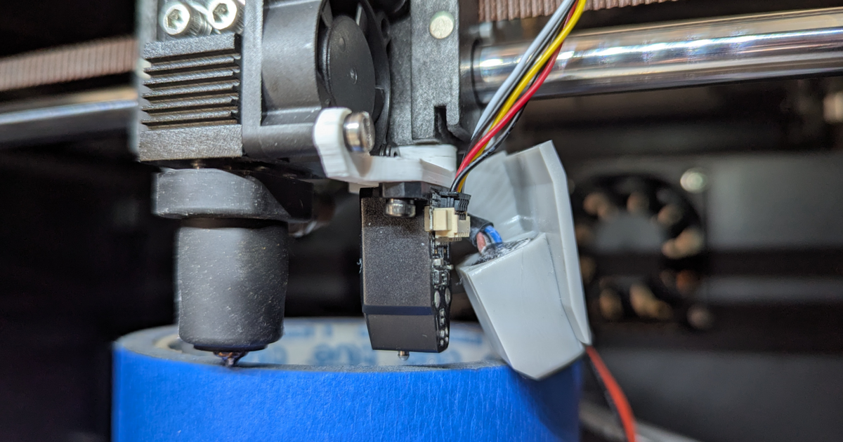 BIQU MicroProbe mounted on a QIDI Q1 Pro toolhead
