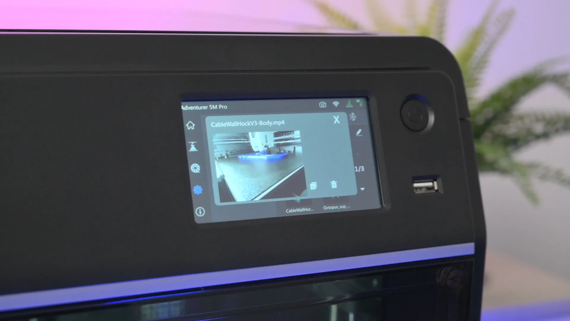 Встроенная камера AD5M Pro во время тайм-лапса