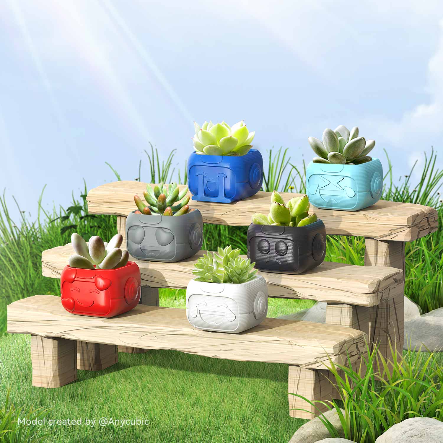 Outdoor planters printed in UV-resistant Anycubic ASA