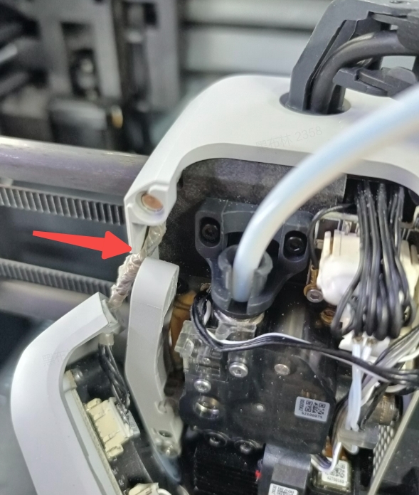 Fan cable interfering with cutter lever