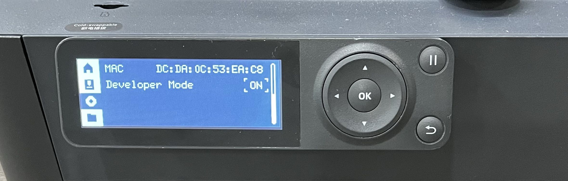 Developer Mode на P1 — шаг 8