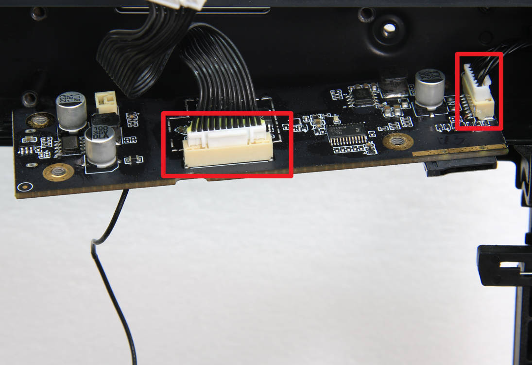 Camera, LED and Wi-Fi antenna FPC connections on AP Board