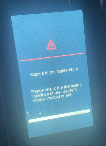 Ошибка Nozzle is too high temperature с просьбой проверить термистор