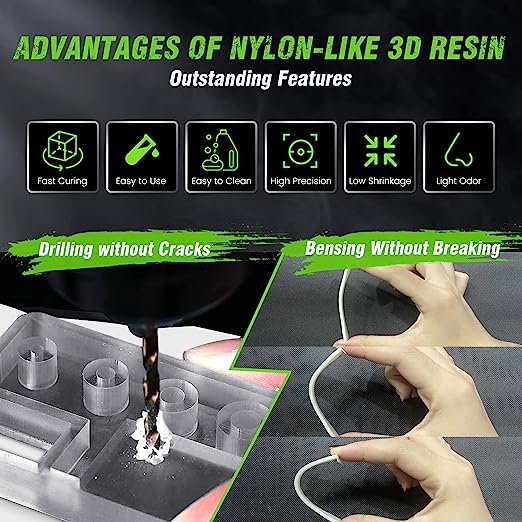 SUNLU Nylon-Like Resin — прочный фотополимер 405 нм для LCD/MSLA 4