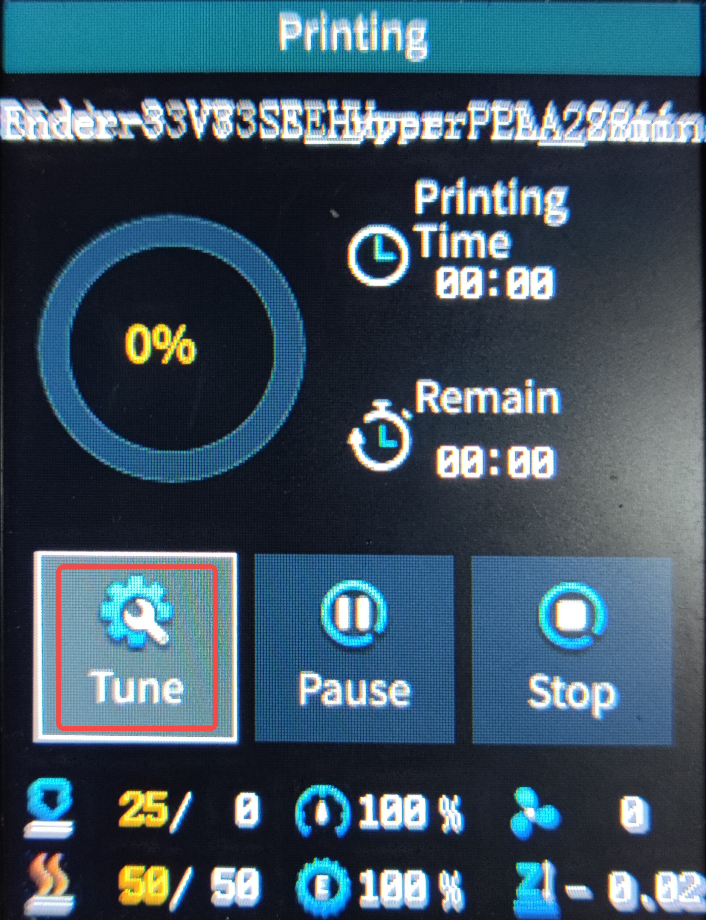 Z-axis compensation — шаг 2: подстройка на первом слое