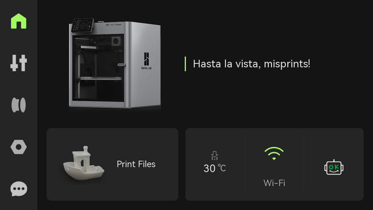Bambu Lab X1C — 5-дюймовый цветной тачскрин