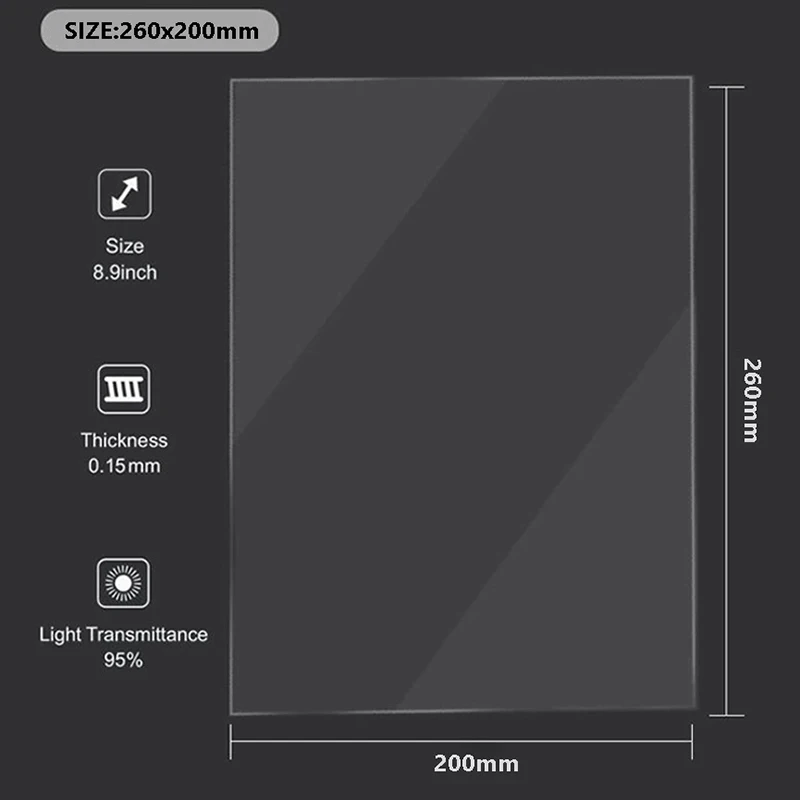 Плёнка FEP для Anycubic Photon Mono X / X2 / X 6K / 6Ks, M3 Plus: 260×200×0.15 мм 2