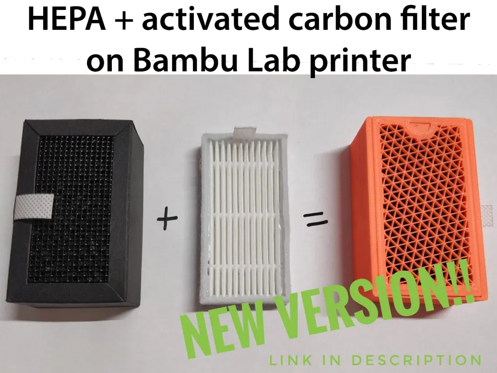 Самодельный HEPA-и-угольный фильтр для Bambu Lab X1C и P1S, печатается на самом принтере