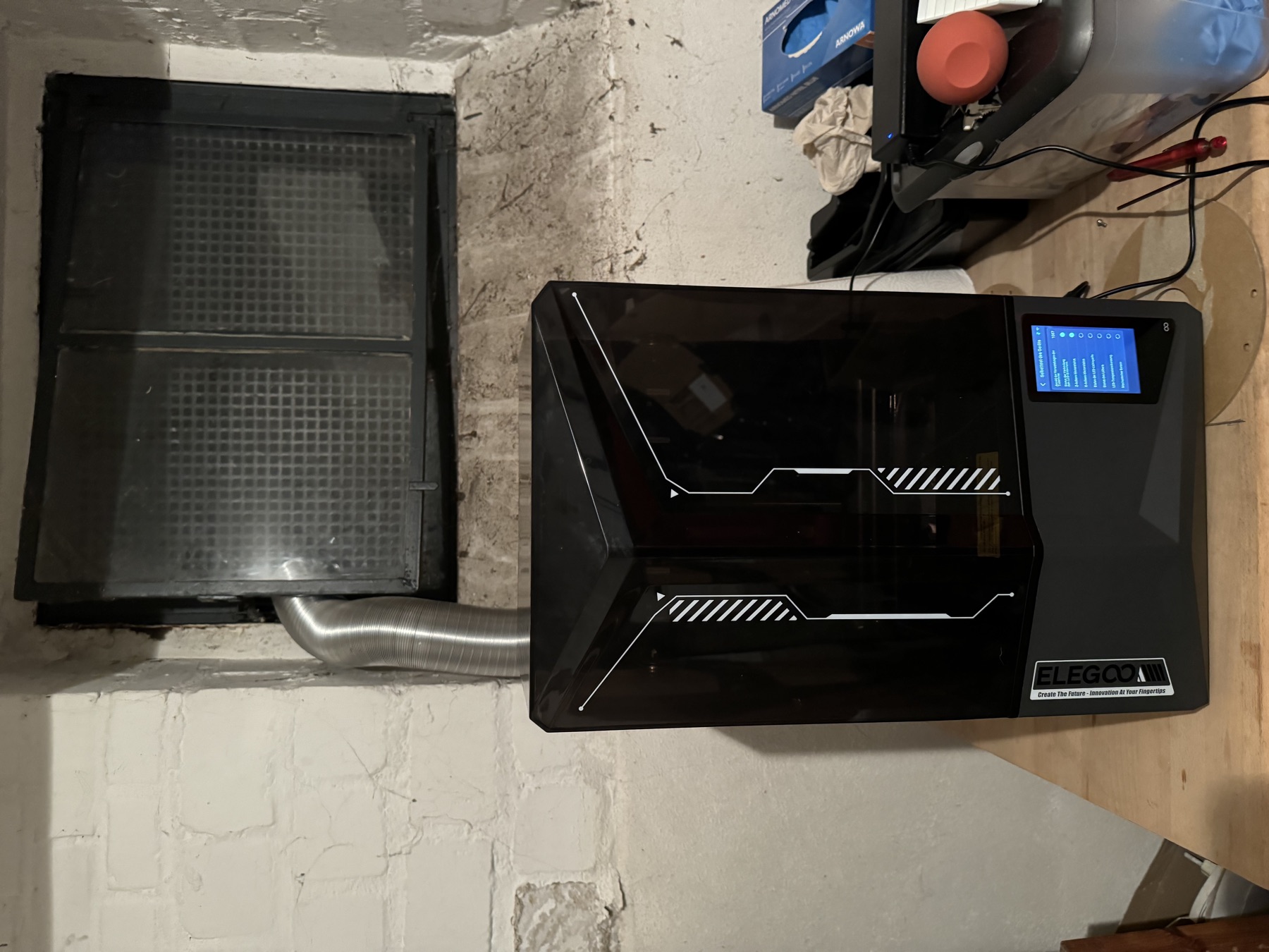 Printed vent adapter with ducting attached