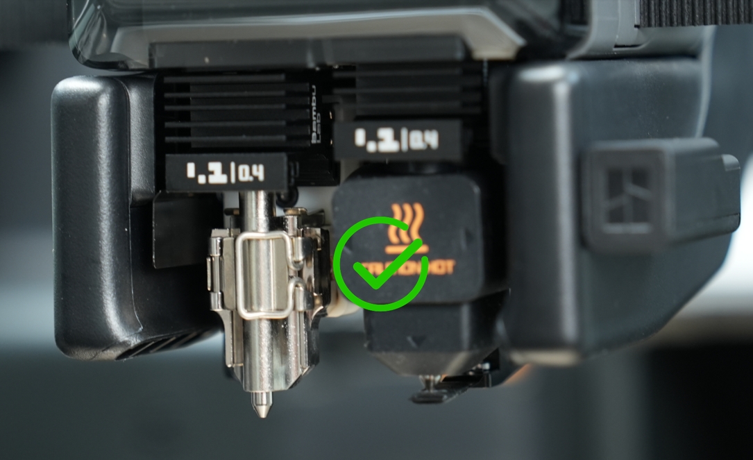 Правильно установленная клипса хотенда H2