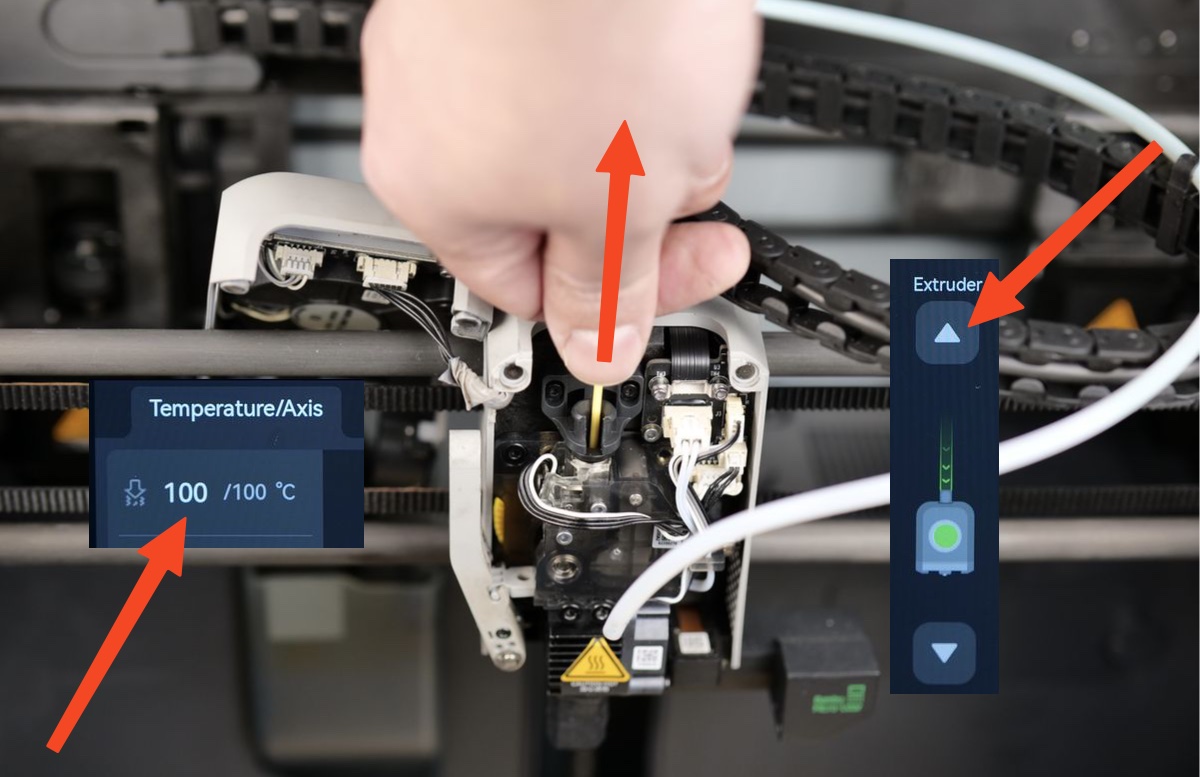 Pull filament up with pliers