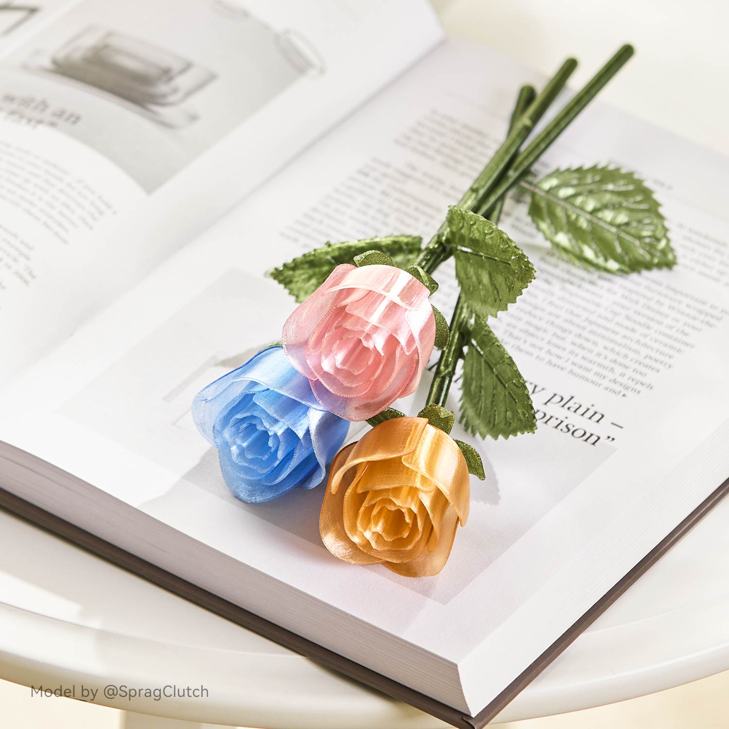 Translucent roses printed in Anycubic PETG Translucent