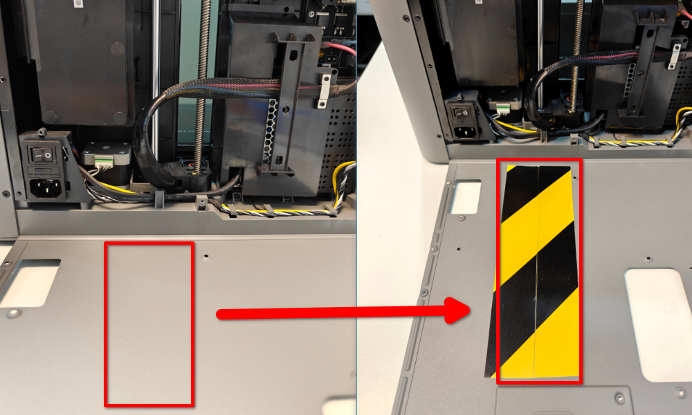 Наклейка скотча на заднюю панель