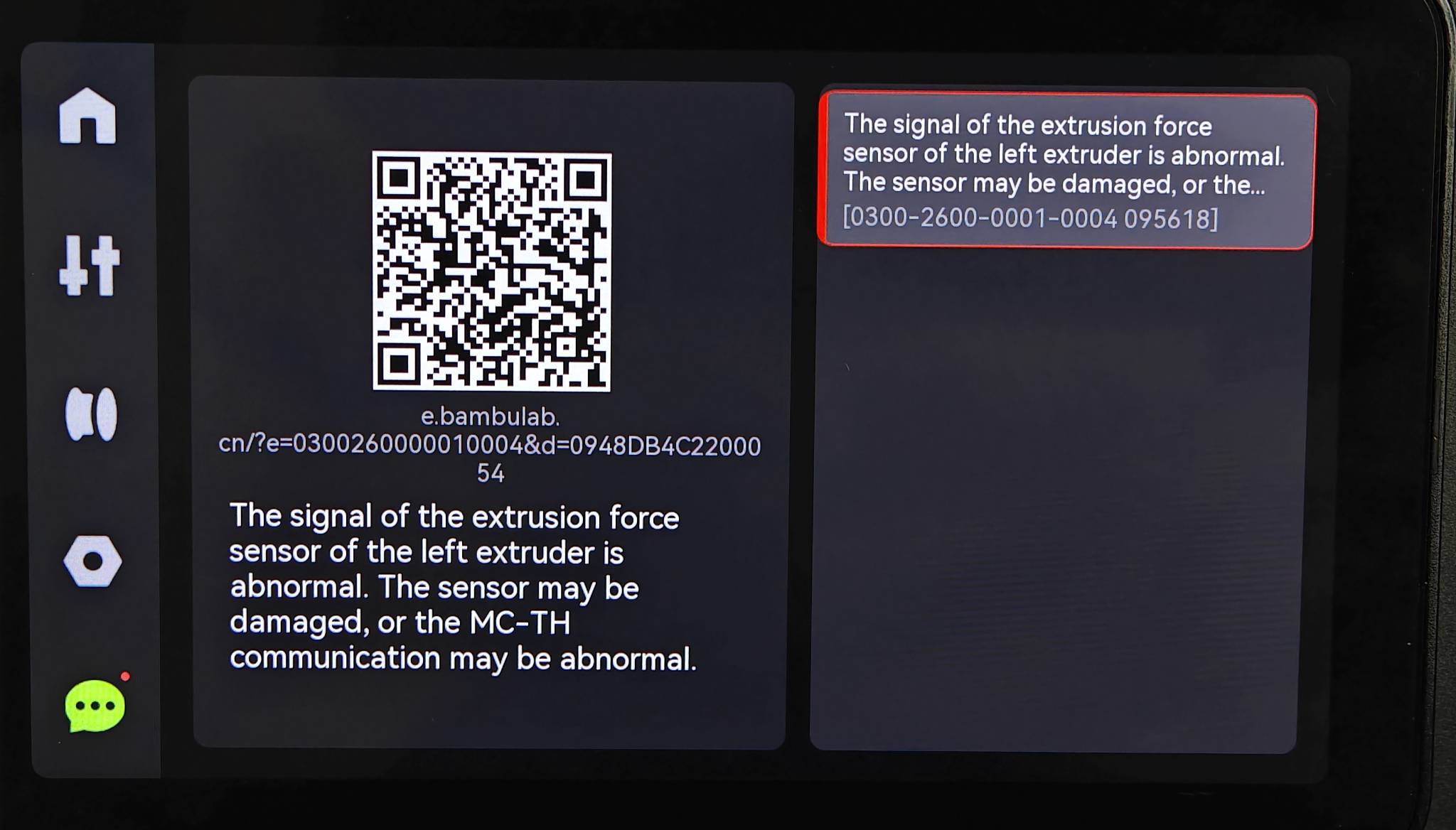 H2 — неправильная защёлка хотенда, которая вызывает ошибку датчика