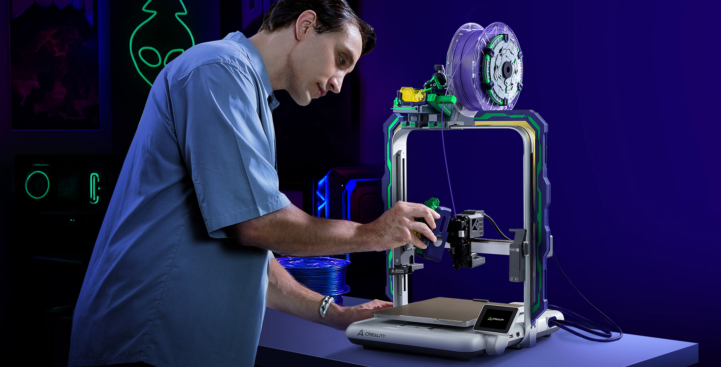 Creality Ender-3 V4 c CFS-C — узел реза филамента находится в правой части печатающей головки