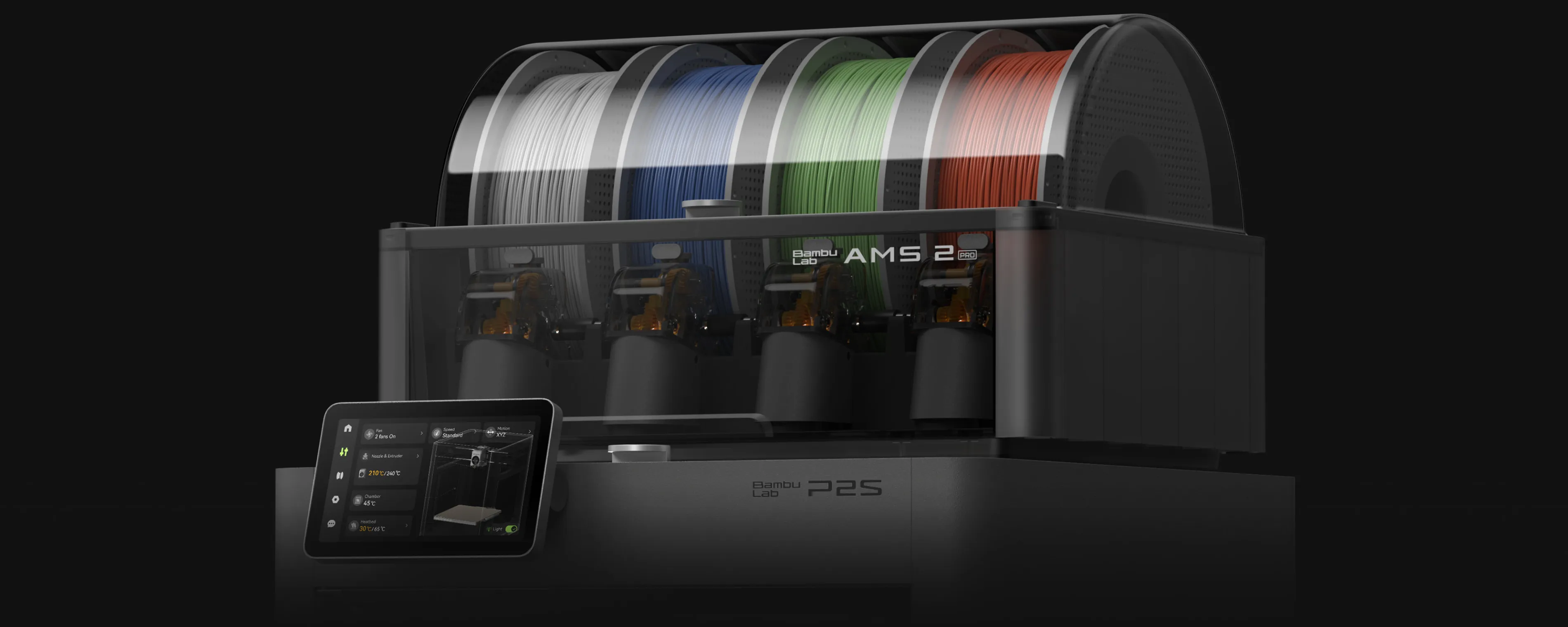 AMS 2 Pro с интегрированной системой сушки филамента