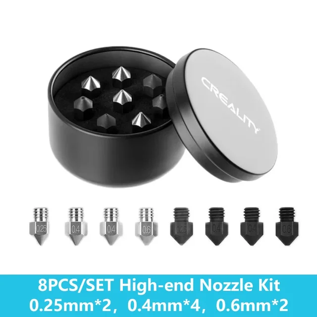 Набор из 8 сопел Creality K1 / K1 Max (0.25/0.4/0.6/0.8mm)