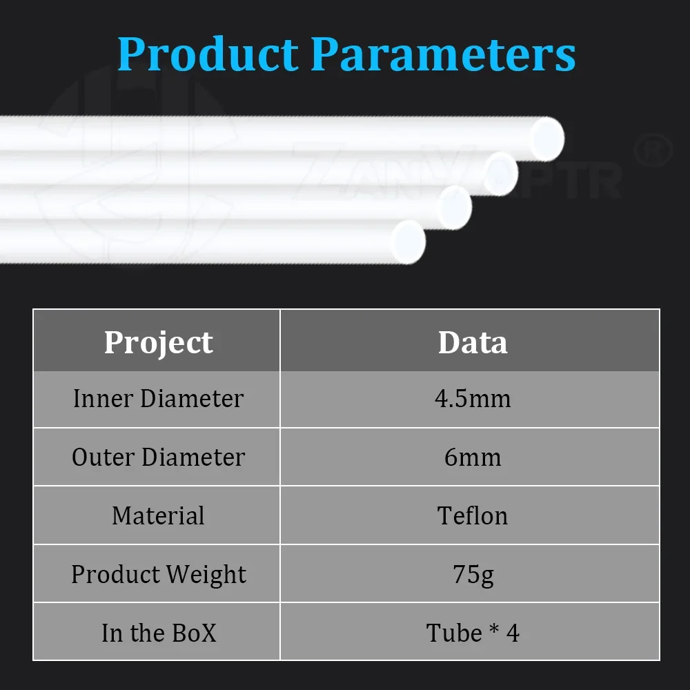 PTFE трубка для Snapmaker U1 (4.5мм ID, 650мм) 7