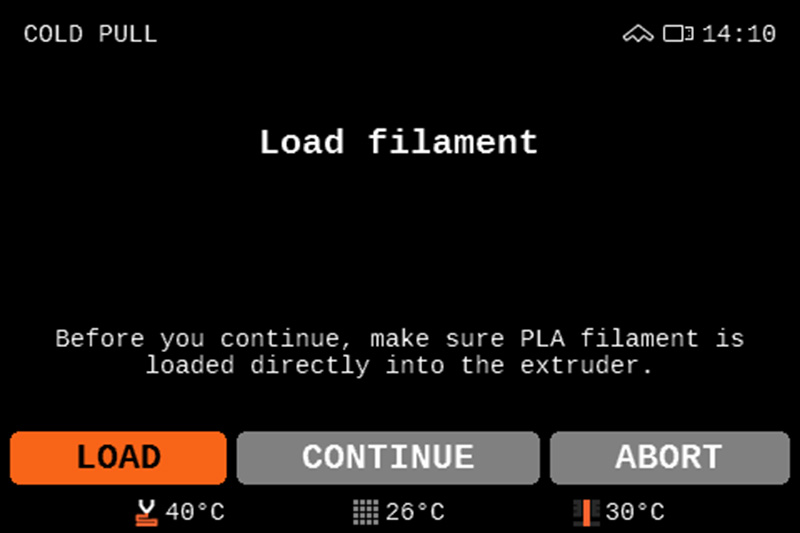 Loading PLA into Nextruder