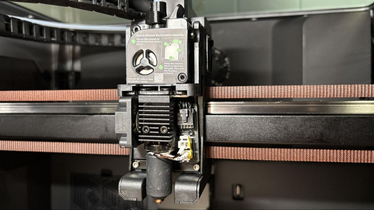 K2 Pro toolhead close-up — PTFE enters here from CFS, this is where most jams happen