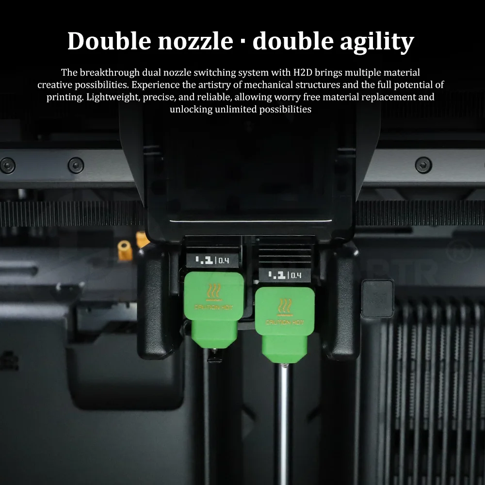 Силиконовый носок на хотенд Bambu Lab H2D/H2S/H2C (зелёный) 4